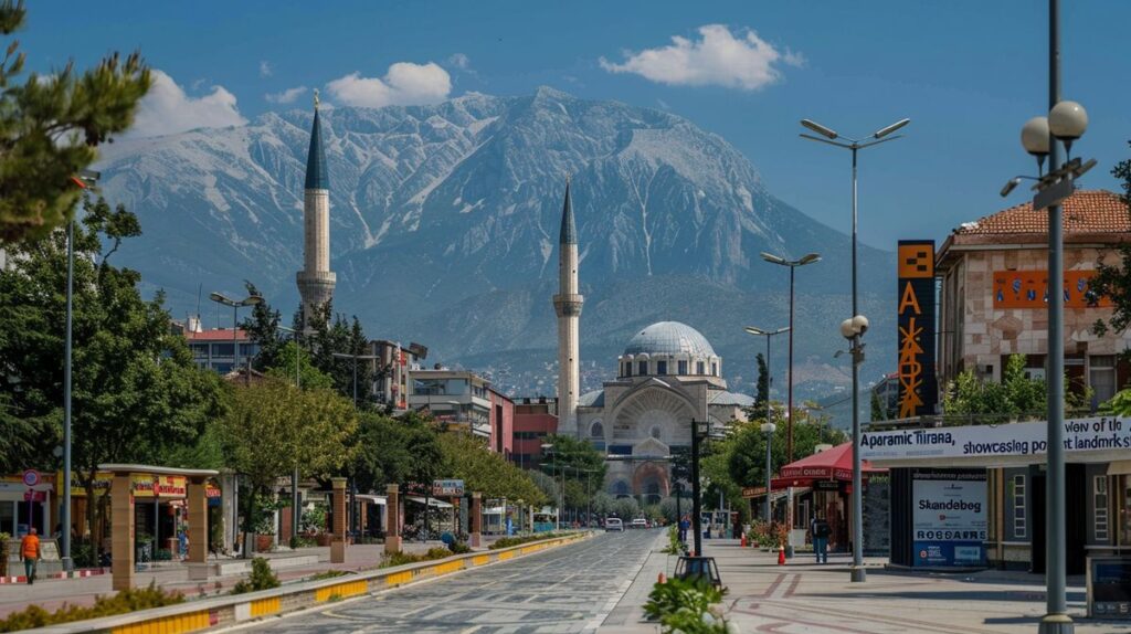 Vista panorámica de Tirana mostrando puntos de interés turístico, ideal para explorar qué ver en Tirana