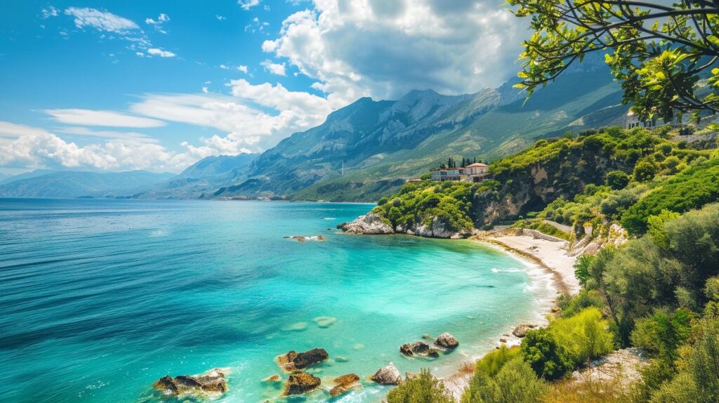 Vista panorámica de la costa de Albania, mostrando la mejor época para viajar a Albania