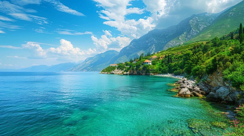 Vista panorámica de la costa de Albania, mostrando la mejor época para viajar a Albania