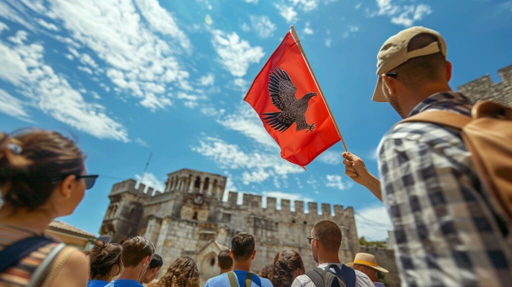 Guía Albania mostrando mapa y puntos turísticos destacados