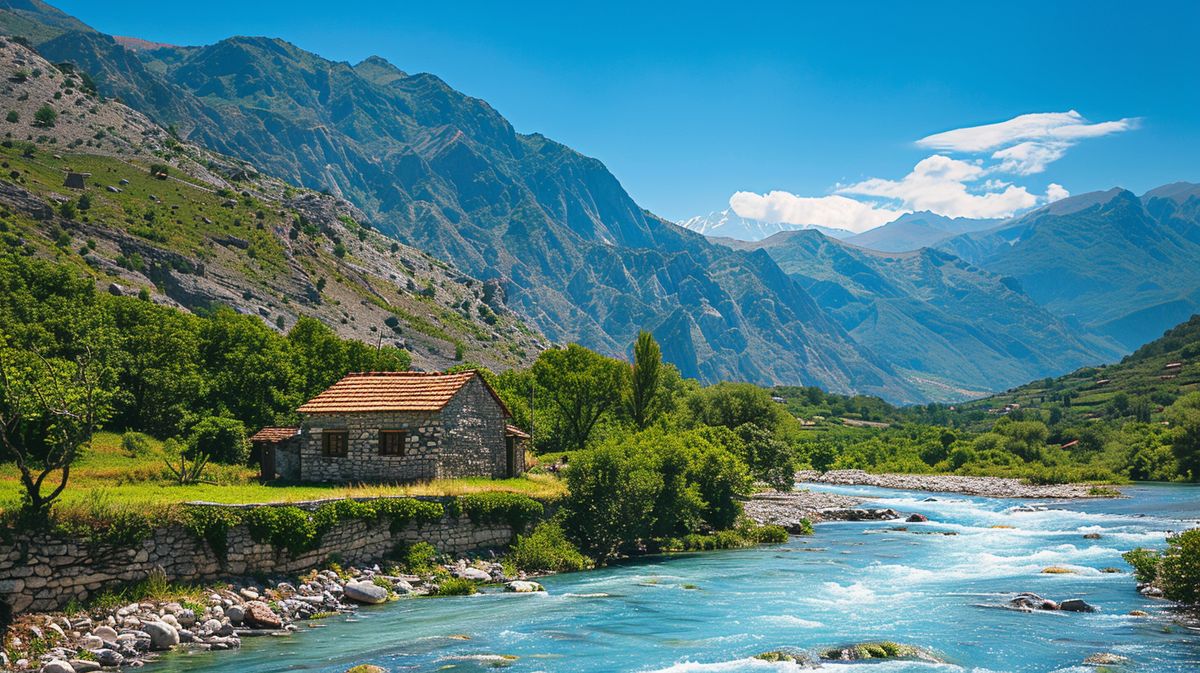 Vista panorámica de las montañas y valles, un destino imperdible para qué ver en el norte de Albania