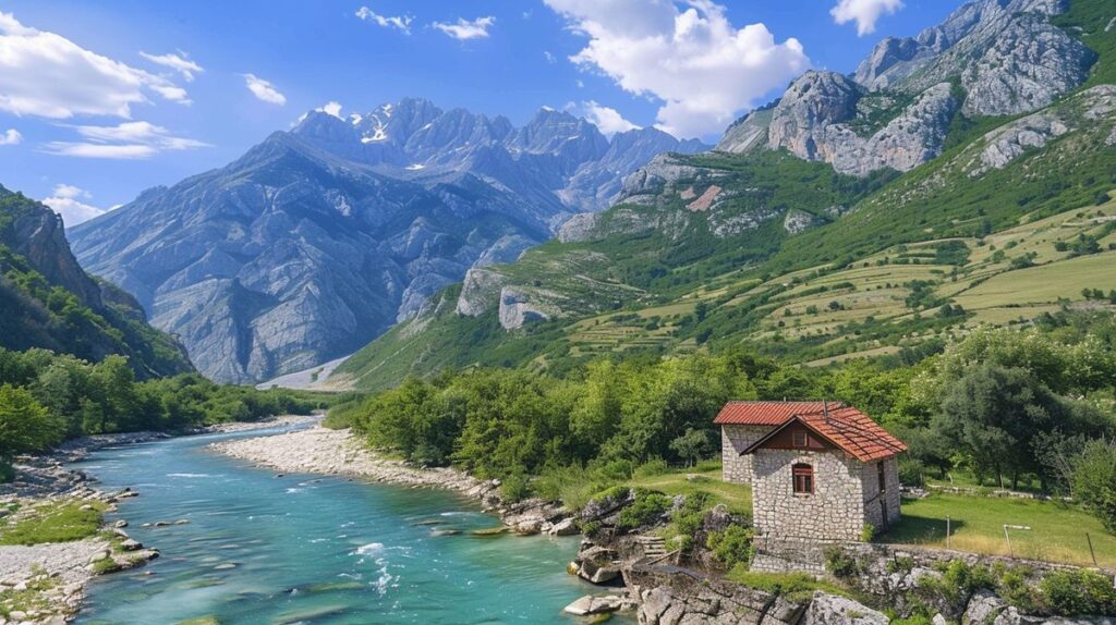 Vista panorámica de las montañas y paisajes naturales que ver en el norte de Albania