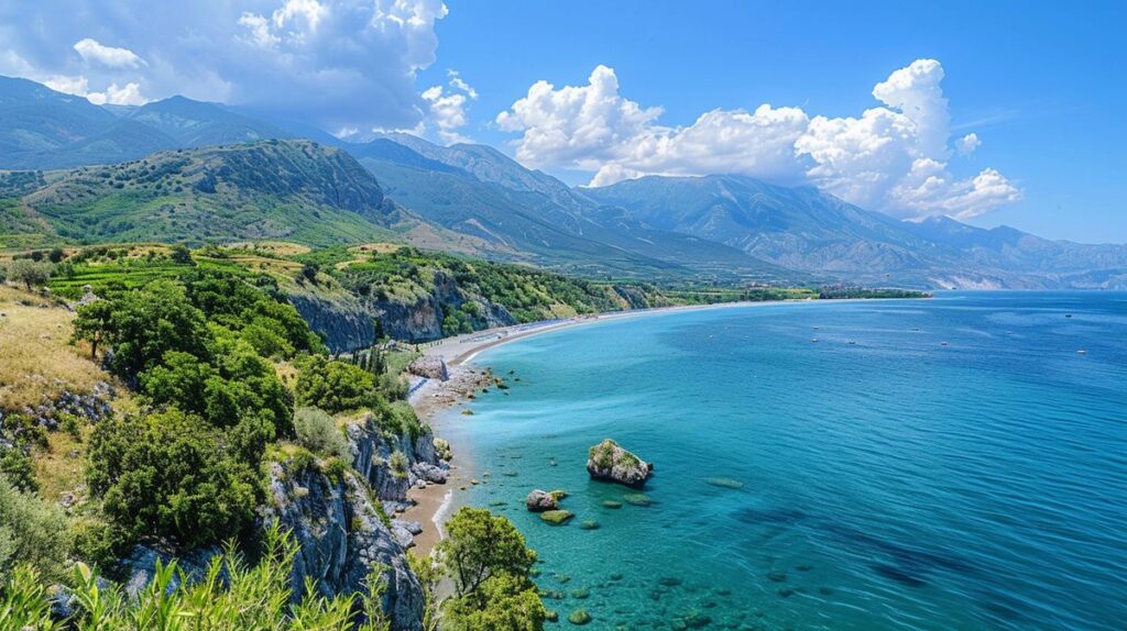 Guía visual sobre cuándo viajar a Albania, mostrando el mejor clima y actividades por temporada